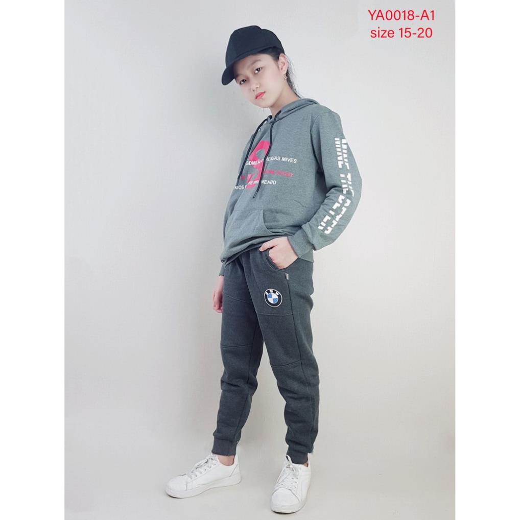 YA0018-A1 - Áo bé trai da cá, in chữ S, màu ghi tối, hiệu ILoveKids, size bự 15t-20t, ri6 - Hàng Made In Vietnam