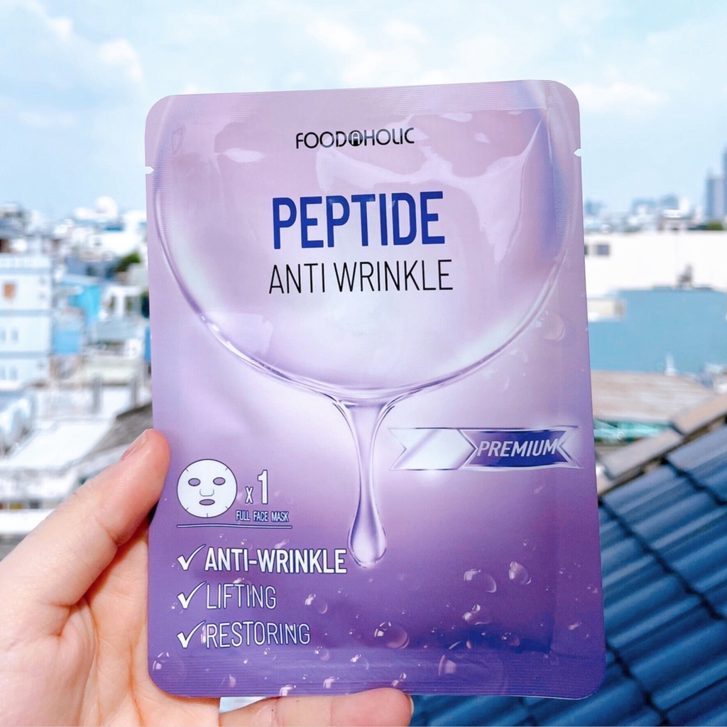 Mặt Nạ Peptide Trẻ Hóa, Lấp Đầy Vết Nhăn Foodaholic Peptide Anti Wrinkle Mask 23ml