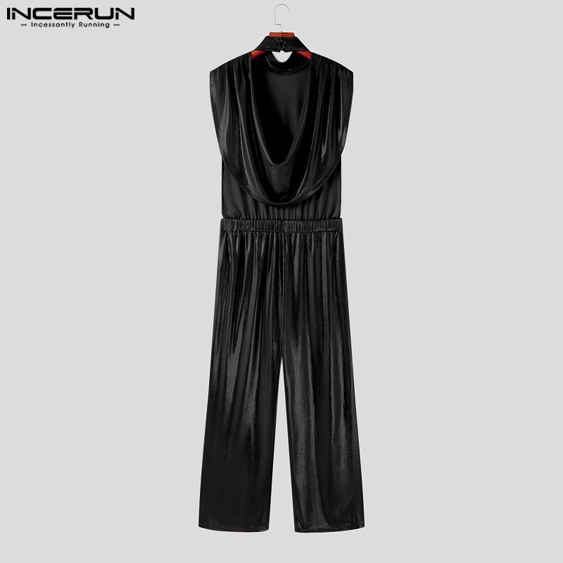 Jumpsuit Sát Nách Dáng Rộng INCERUN Vintage Cho Nam