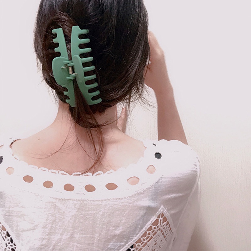 Kẹp càng cua nhựa acrylic màu trơn phong cách Hàn Quốc nhiều màu tùy chọn cho nữ
