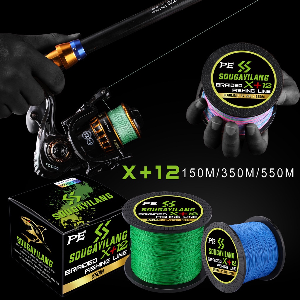 Cuộn dây câu cá SOUGAYILANG bện 12 sợi PE 350m siêu chịu lực 29-60LB