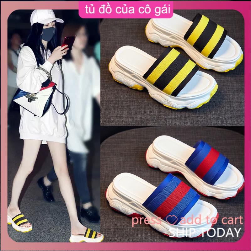 Dép đi biển Dép bánh mì đế cao Dép Sandal Đế Dày Thời Trang Mùa Hè Dành Cho Nữ