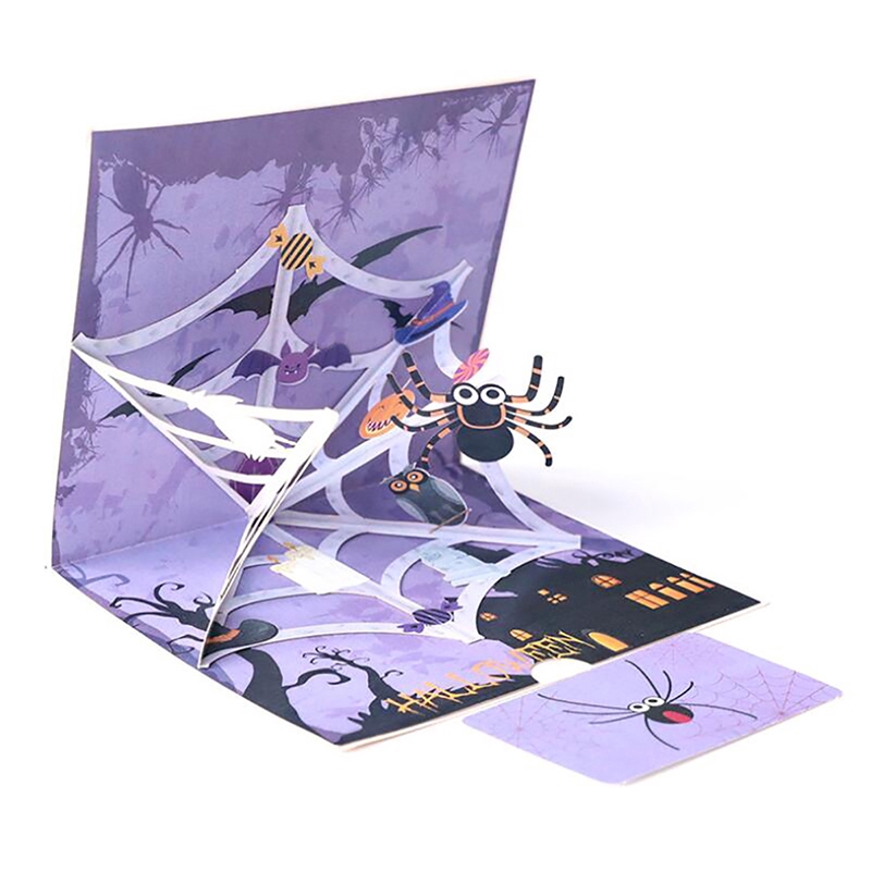 3D Laser Cut Handmade Horror Spider Paper Invitation Greeting Card