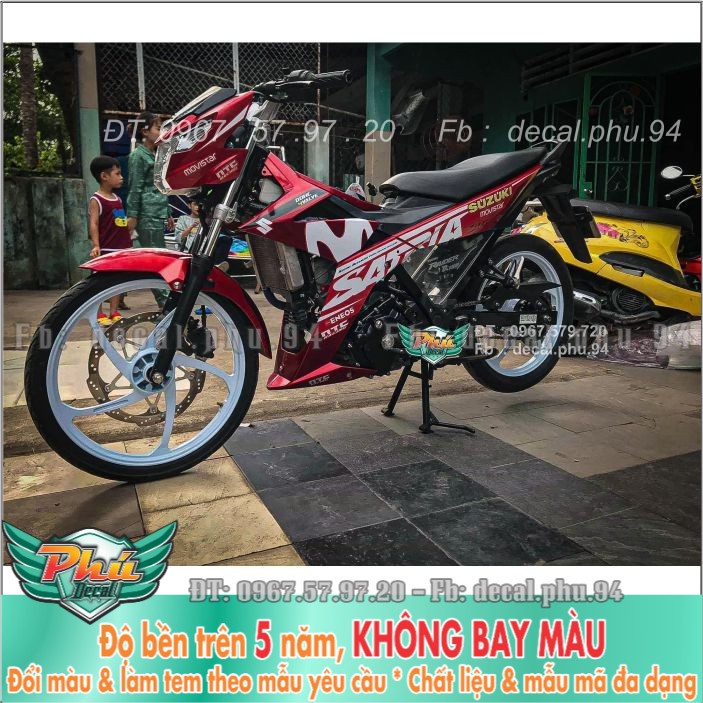 Tem rời Satria Movistar đỏ trắng kiểu (H) -1
