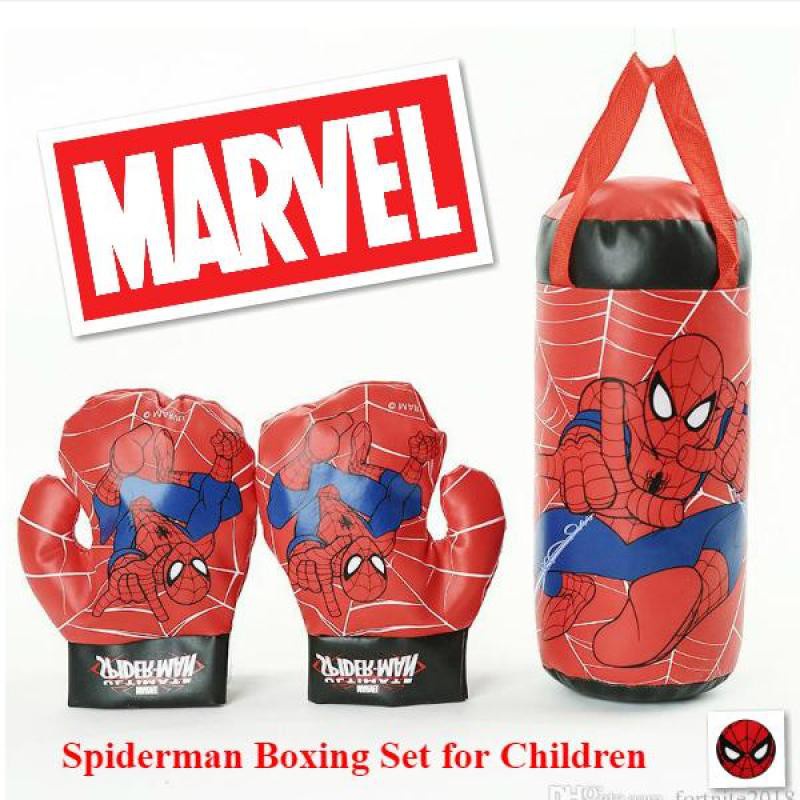 Bao Bố Tập Boxing Kèm Găng Tay Cho Bé Hình Supermen 42*15*15 cm Chất lượng