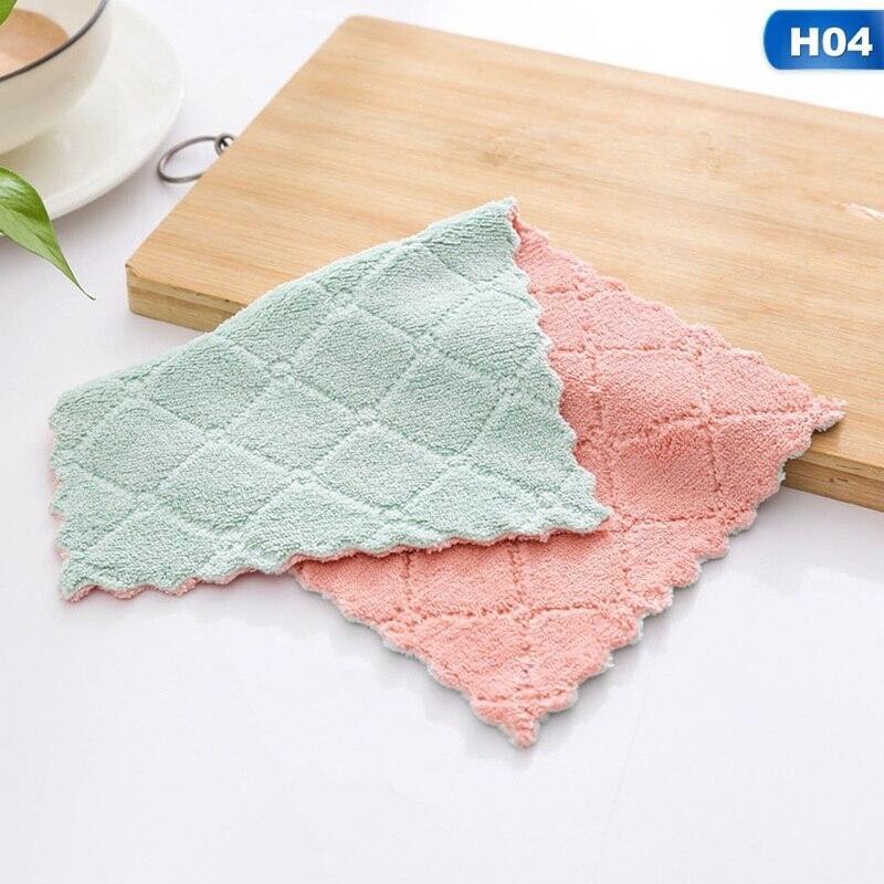 Combo 3 Khăn lau đa năng siêu thấm nước - khăn lau chén đĩa 2 mặt Microfiber