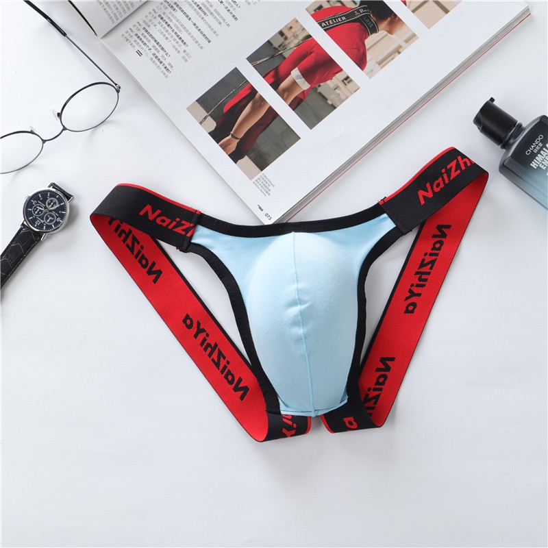 Quần lót nam, quần lót dây chéo thun cotton jocktrap nam đẹp độc lạ in chữ