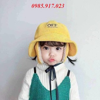 Mũ off tai lót lông cho bé - xinh xắn đáng yêu