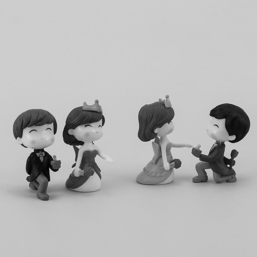 YIYU Set 2 Mô Hình Cặp Đôi Trang Trí Bánh Kem