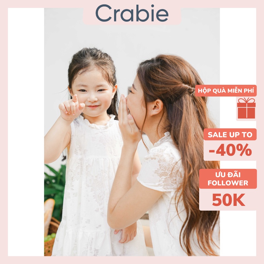 Váy bé gái CRABIE khoét nách ren trắng dự tiệc xinh xắn cho bé từ 3,4,5,6,7,8,9,10 tuổi - Layla Dress
