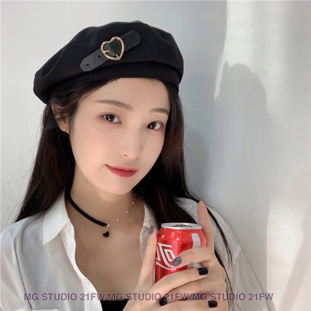 Mũ Bê Rê Mg Studio Khóa Hình Trái Tim Thời Trang