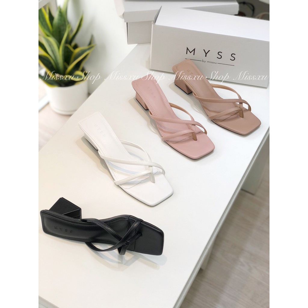 Giày guốc nữ xỏ ngón gót vuông 3cm thời trang MYSS - SU64