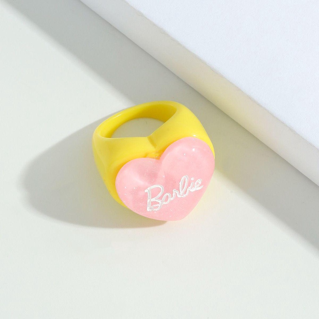 Nhẫn Resin Resin In Hình Hoạt Họa Trái Tim Kiểu Hàn Quốc Thời Trang Cho Nữ 2Life