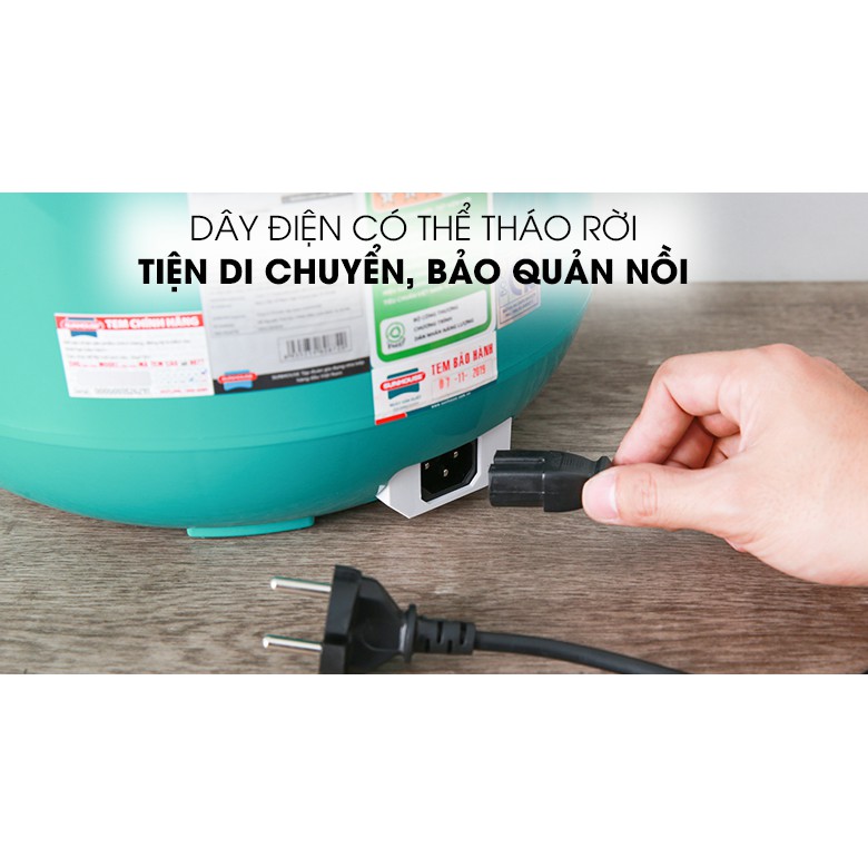 Nồi cơm nắp gài Sunhouse 1.8 lít SHD8658G | BigBuy360 - bigbuy360.vn