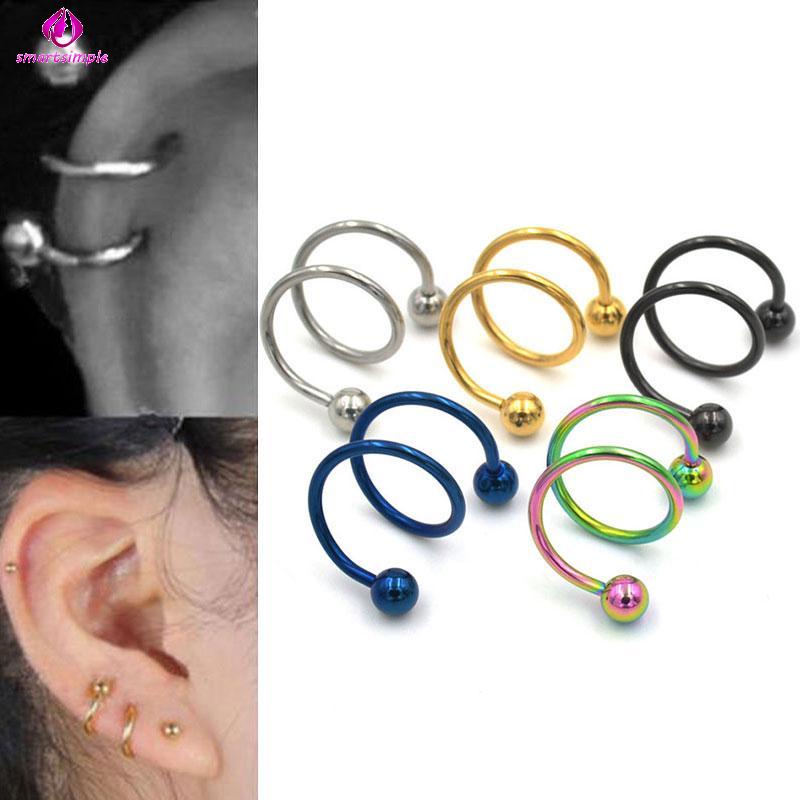 Khuyên Tai/Mũi/Môi Hình Xoắn Ốc Bằng Thép Không Gỉ