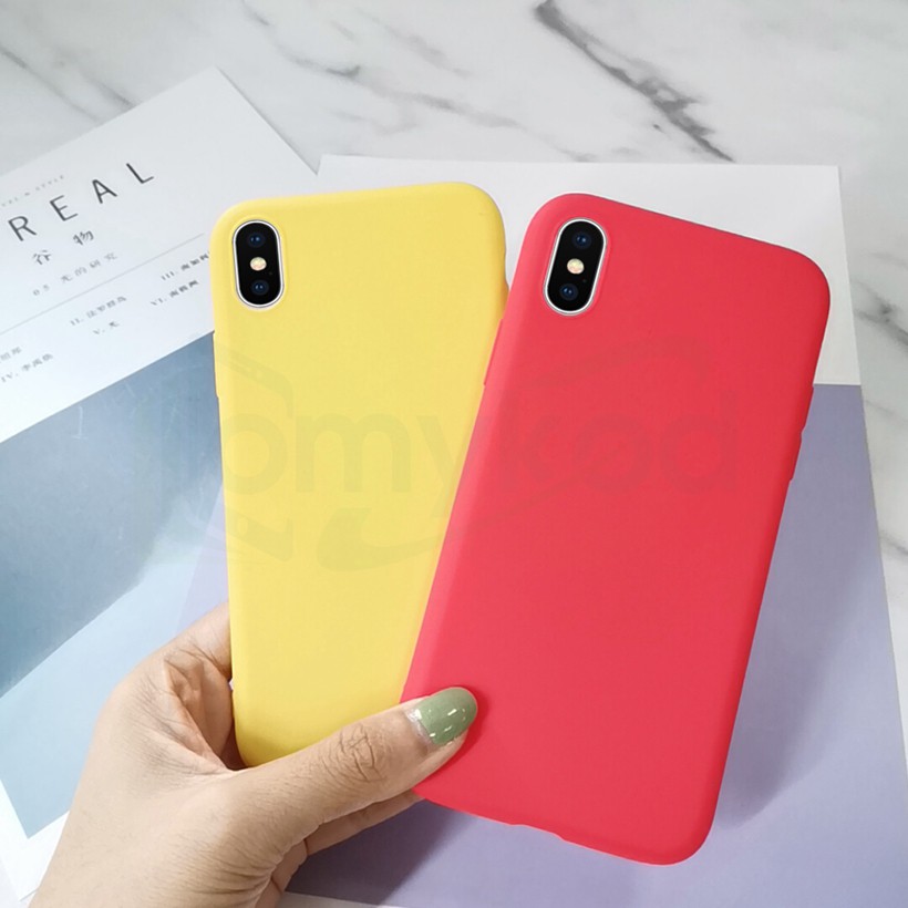 Ốp điện thoại màu trơn siêu mỏng dành cho iPhone SE 2020 7 8 XR Xs Max | BigBuy360 - bigbuy360.vn