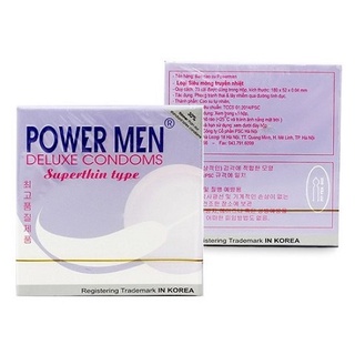 Bao cao su Power Men Super Thin siêu mỏng, hộp 3 chiếc