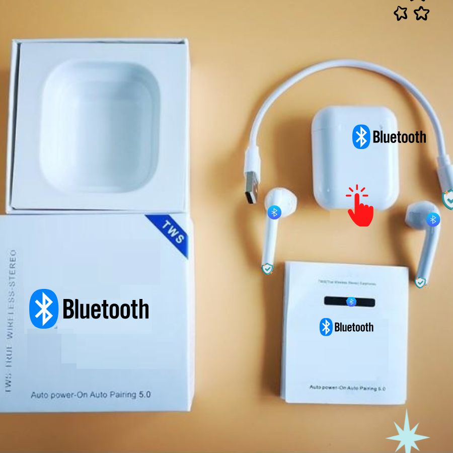 Tai Nghe Bluetooth Không Dây j12 TWS 5.0 Có Micro Nghe Gọi Cảm Ứng Chạm Chơi Game Giảm Tiếng Ồn-J12_Trang-Podos_official