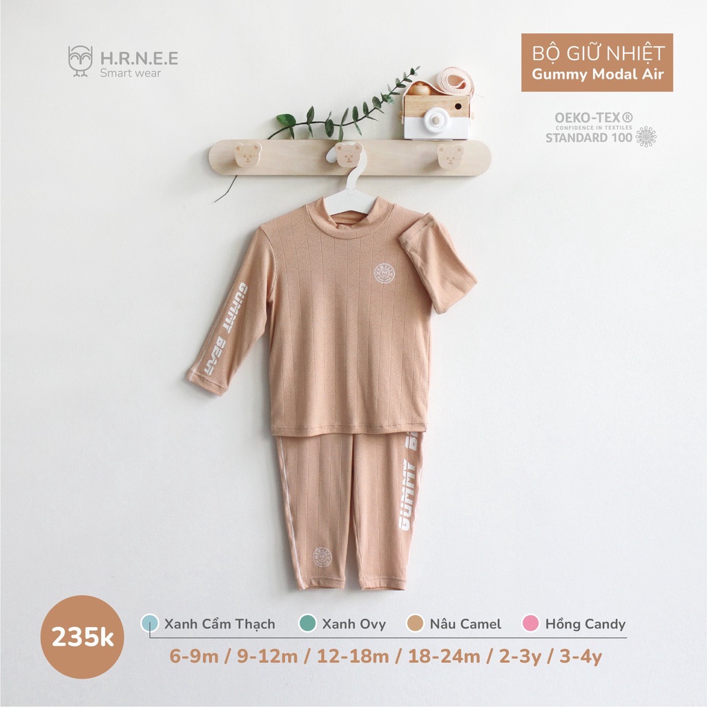Bộ giữ nhiệt Gummy Modal Air HRNEE, Gin Kids Store bộ thu đông bé trai bé gái 6M-4Y GK001