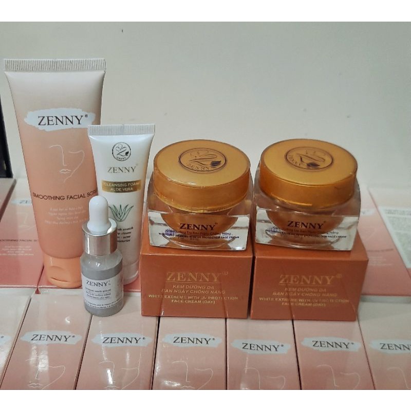 kem zenny (sỉ từ 3 bộ  )tặng son, serum, sữa rửa mặt , tế bào chết  mặt nạ  tùy chọn