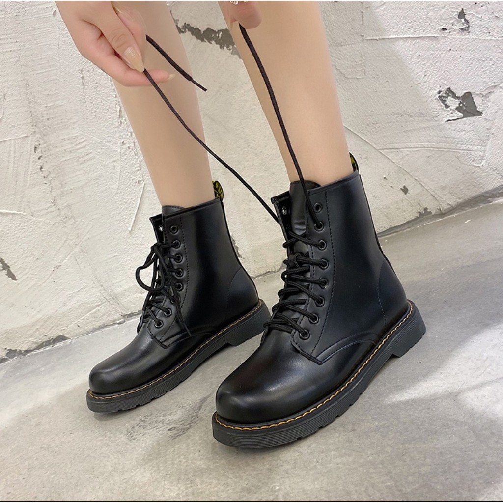 Giày Bốt phong cách Ulzzangs màu đen FULL HỘP Mã 1157