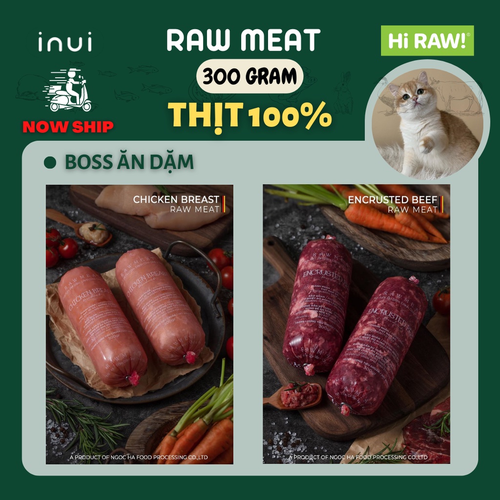 - 100% thịt ăn dặm dành cho chó và mèo