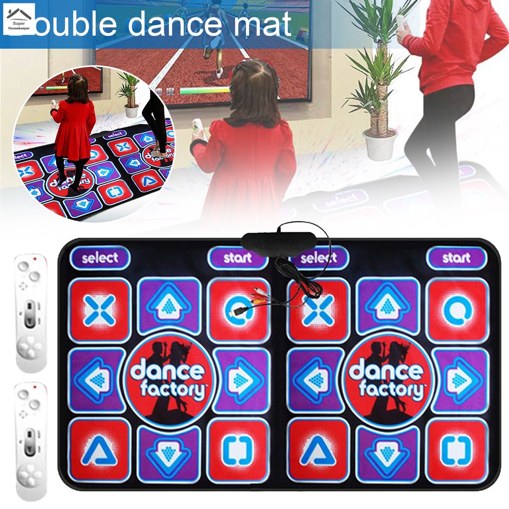 Thảm nhảy chơi game đôi chống trượt có dây và 2 điều khiển từ xa đa năng cho PC TV