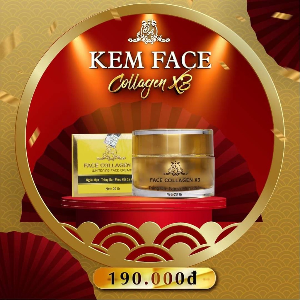 Combo Kem Face  Collagen X3 + Serum Căng Bóng Da Collagen X3 Chính Hãng Đông Anh