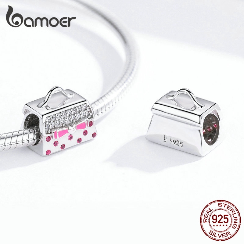 Hạt Phụ Kiện Bamoer SCC1391 Bằng Chất Liệu Bạc Phong Cách Châu Âu Sang Trọng Dùng Làm Vòng Đeo Tay Nữ