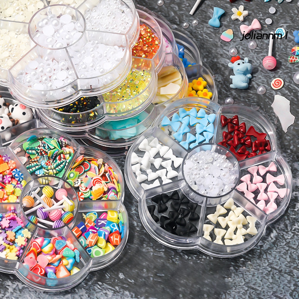 1 Hộp Phụ Kiện Trang Trí Móng Tay Hiệu Ứng 3D Hình Nơ Đính Đá Nhiều Kiểu Dáng Dành Cho Nữ