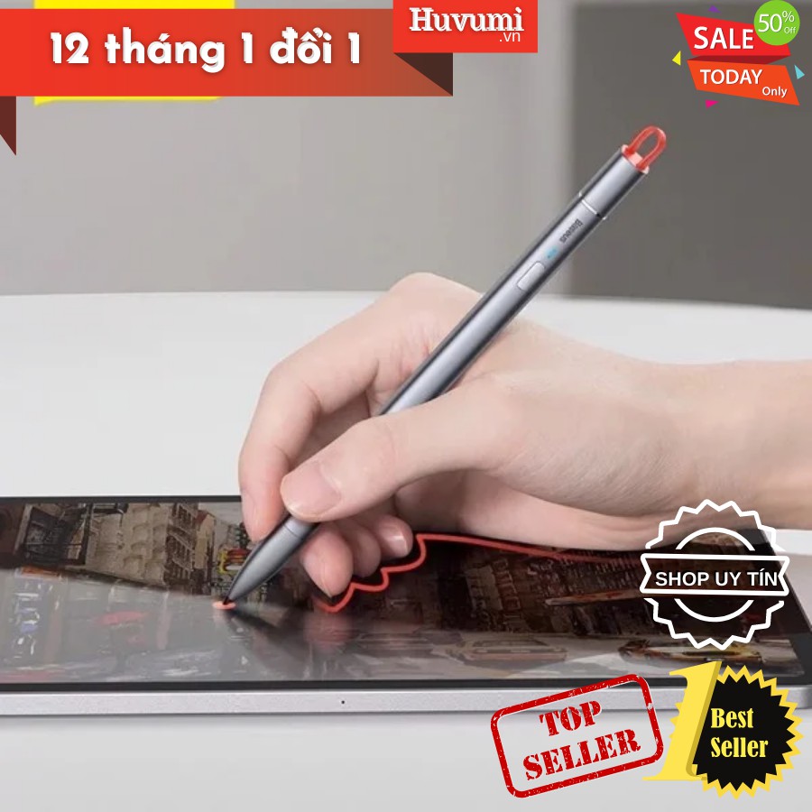 [Chính Hãng - Sẵn] Bút cảm ứng Stylus dành cho iPad Baseus Square Line Capacitive_LV800-GY-New 100%