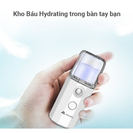 Máy Phun Sương Tạo Ẩm Mocato Air M502, thiết kế nhỏ gọn dễ dàng bỏ túi, cung cấp độ ẩm cho da cả ngày dài