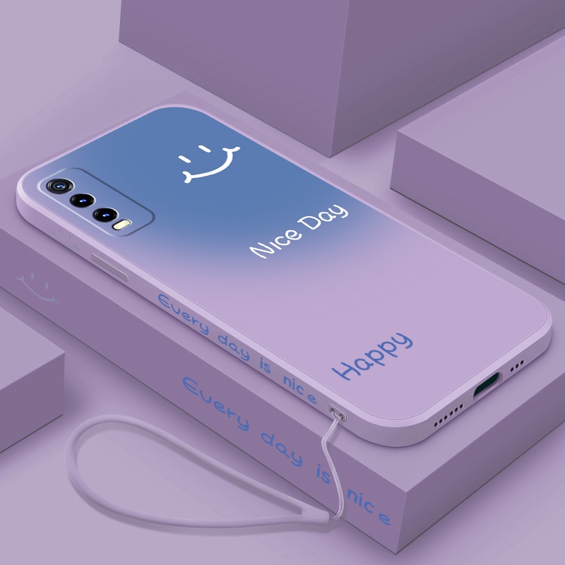 Ốp Điện Thoại silicone Mềm Siêu Mỏng Màu Tương Phản In Hình Mặt Cười Cho Vivo y20 y20s y20i y12s y12a y30 y31