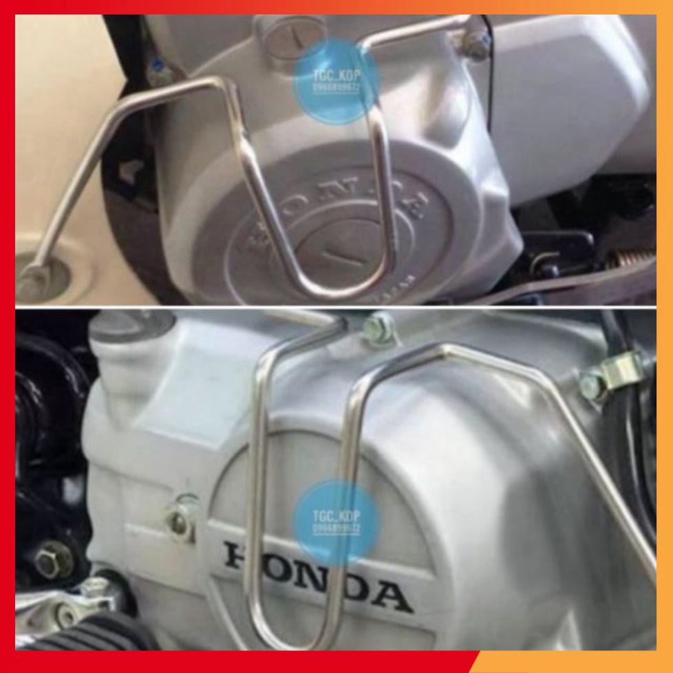 Cặp inox bảo vệ máy xe DREAM kiểu thái  - Bảo vệ lốc máy dùng cho dream Thái và Dream Việt dùng chung