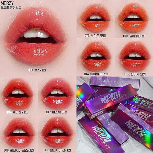 Son Tint Bóng Siêu Lì, Cho Đôi Môi Căng Mọng Merzy Aurora Dewy Tint