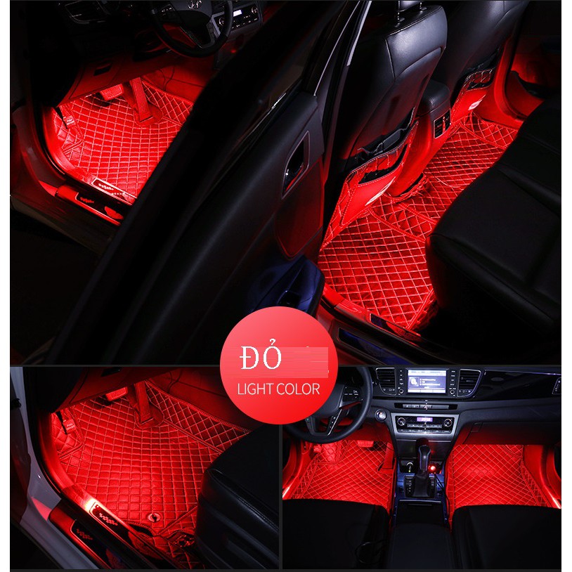 Đèn gầm ghế ô tô xe hơi bộ 4 dải led 9 LED đổi màu - phụ kiện đồ chơi ô tô xe hơi EUNOIA