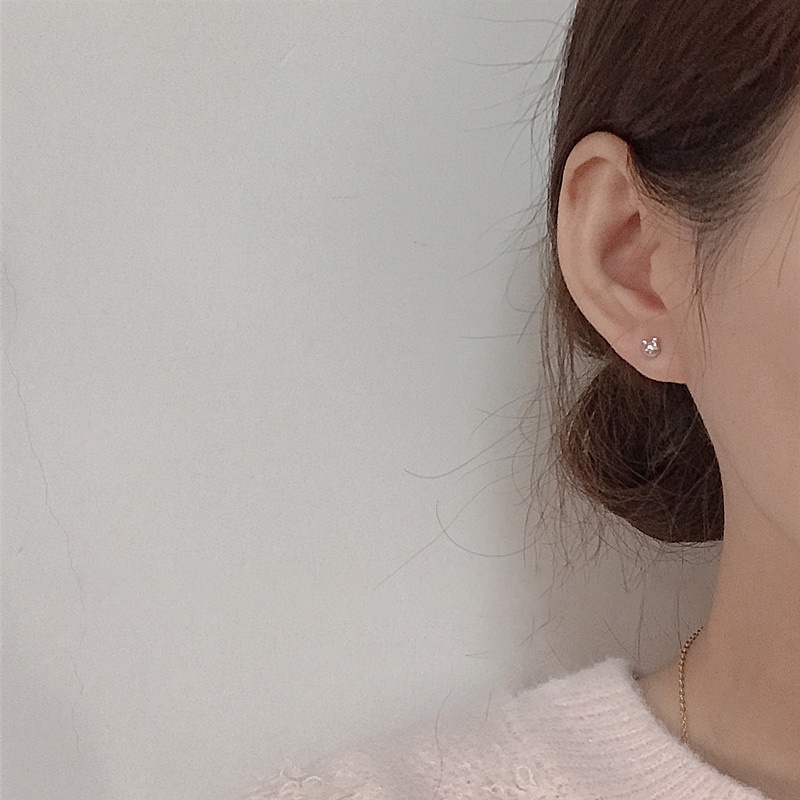 Khuyên Tai Hình Gấu Hoạt Hình Mini Đơn Giản Dễ Thương Cho Nữ