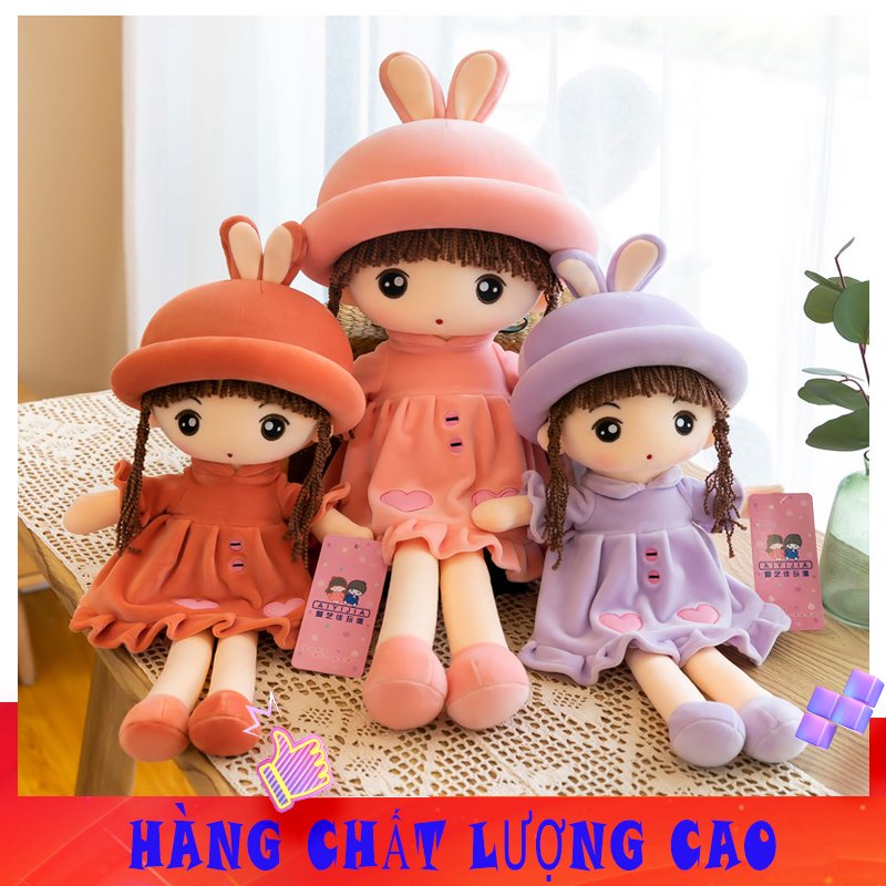 [ Bán Chạy] Búp Bê Bông Gấu Bông Thú Nhồi Bông Cho Bé Kích Thước 45cm Và 60cm Chất Liệu Nhung Mềm