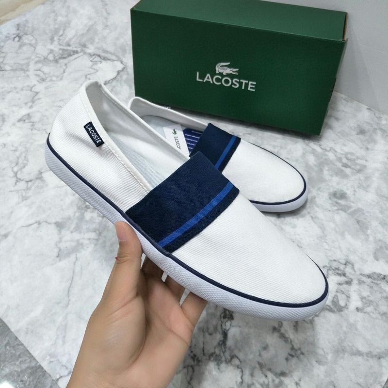 giày lười vải đế bệt mũi bo tròn thời trang nam cá tính lacoste