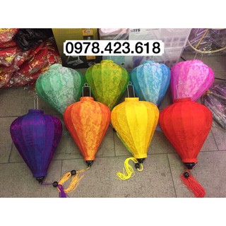 Combo 30 đèn hội an size 30cm đủ màu dáng tỏi