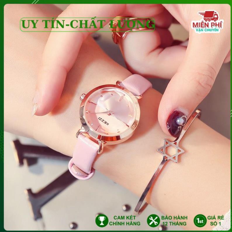 [HÀNG CAO CẤP] Đồng hồ nữ Kezzi 1651 hàng chính hãng dây da nhỏ xinh mini