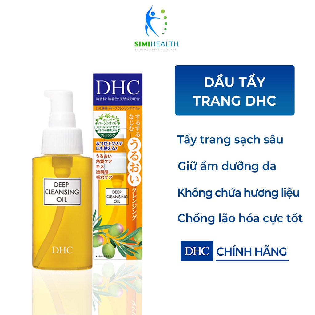 Dầu tẩy trang DHC cho da nhạy cảm dầu mụn Cleansing Oil Nhật Bản sạch sâu dưỡng ẩm da chống lão hóa 70ml