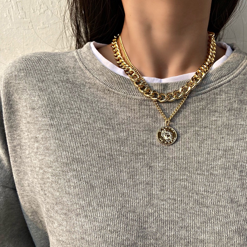 Vòng cổ Dạng Xích Đôi Phong Cách Âu Mỹ Dành Cho Nam Nữ