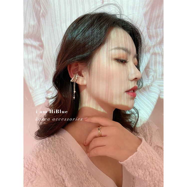Khuyên kẹp tai đính hạt ngọc trai không cần xỏ lỗ thời trang phong cách Hàn Quốc