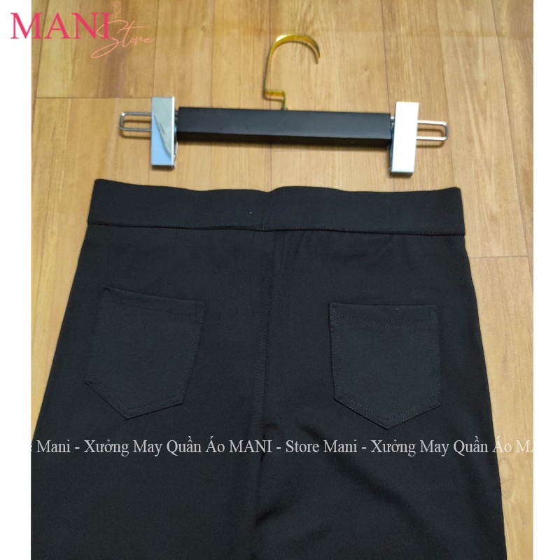 Quần legging nữ cạp cao chất Umi hàn dày dặn co dãn 4 chiều dáng tregging dài 1 khuy có túi ôm gen bụng tập gym thể thao