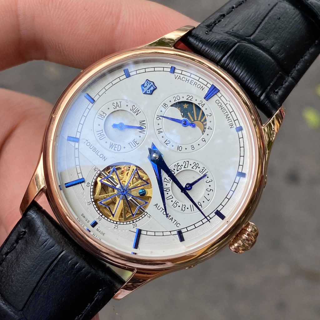 Đồng Hồ Cơ Nam VACHERON Cao Cấp - Đồng Hồ đeo tay Dây Da Nam
