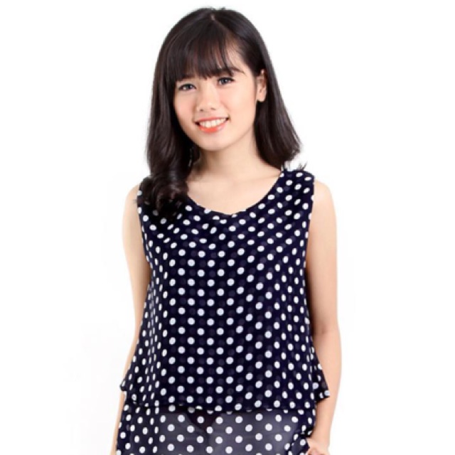 Áo oversize 2 lớp chấm bi - [Free Ship Đơn Hàng 50k]