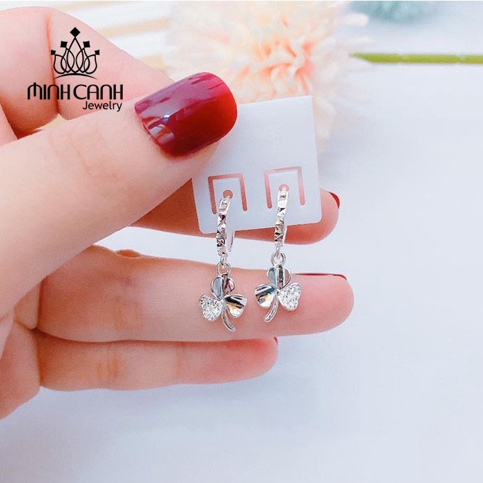 Bông Tai Bạc Cỏ 3 Lá Treo - Minh Canh Jewelry