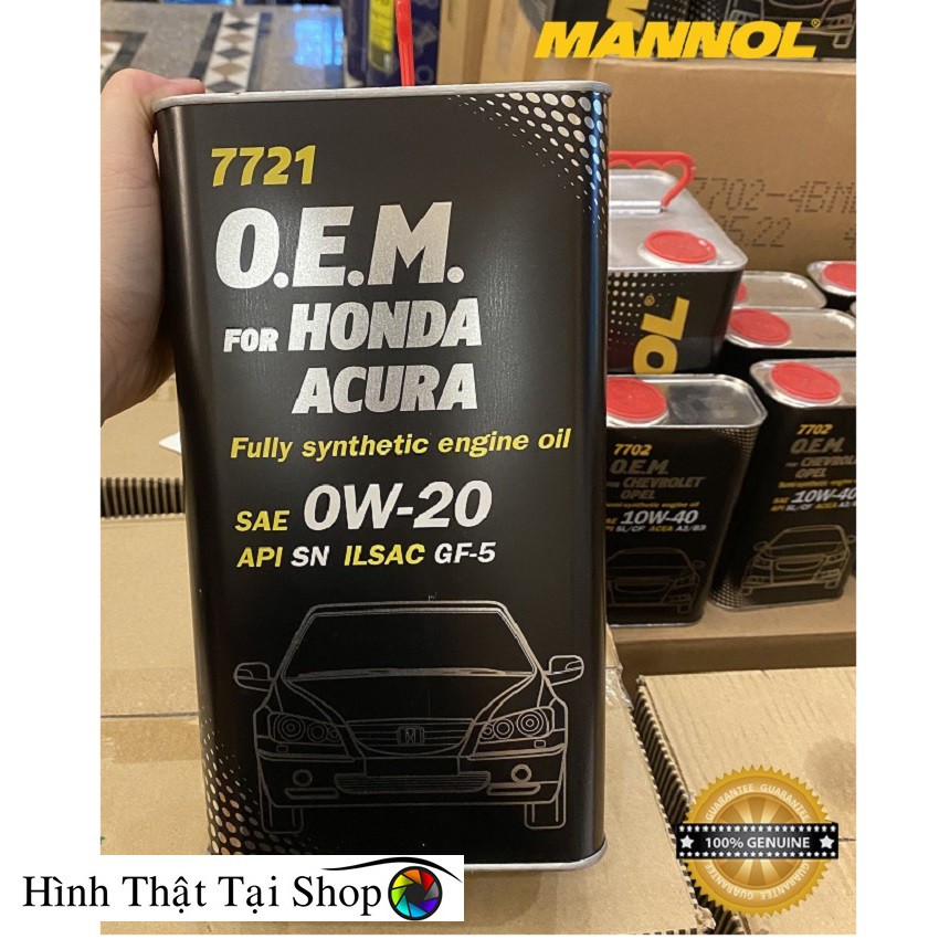 [ Cao Cấp ] Nhớt MANNOL 7721 O.E.M Cho Xe Honda; Acura 0W-20 SN/CF – 4 Lít, Hàng Đức Chính Hãng.