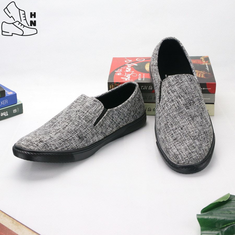 Giày lười nam xám [FREESHIP] HN213 shop Hân Nhi chuyên giày mọi nam giá rẻ